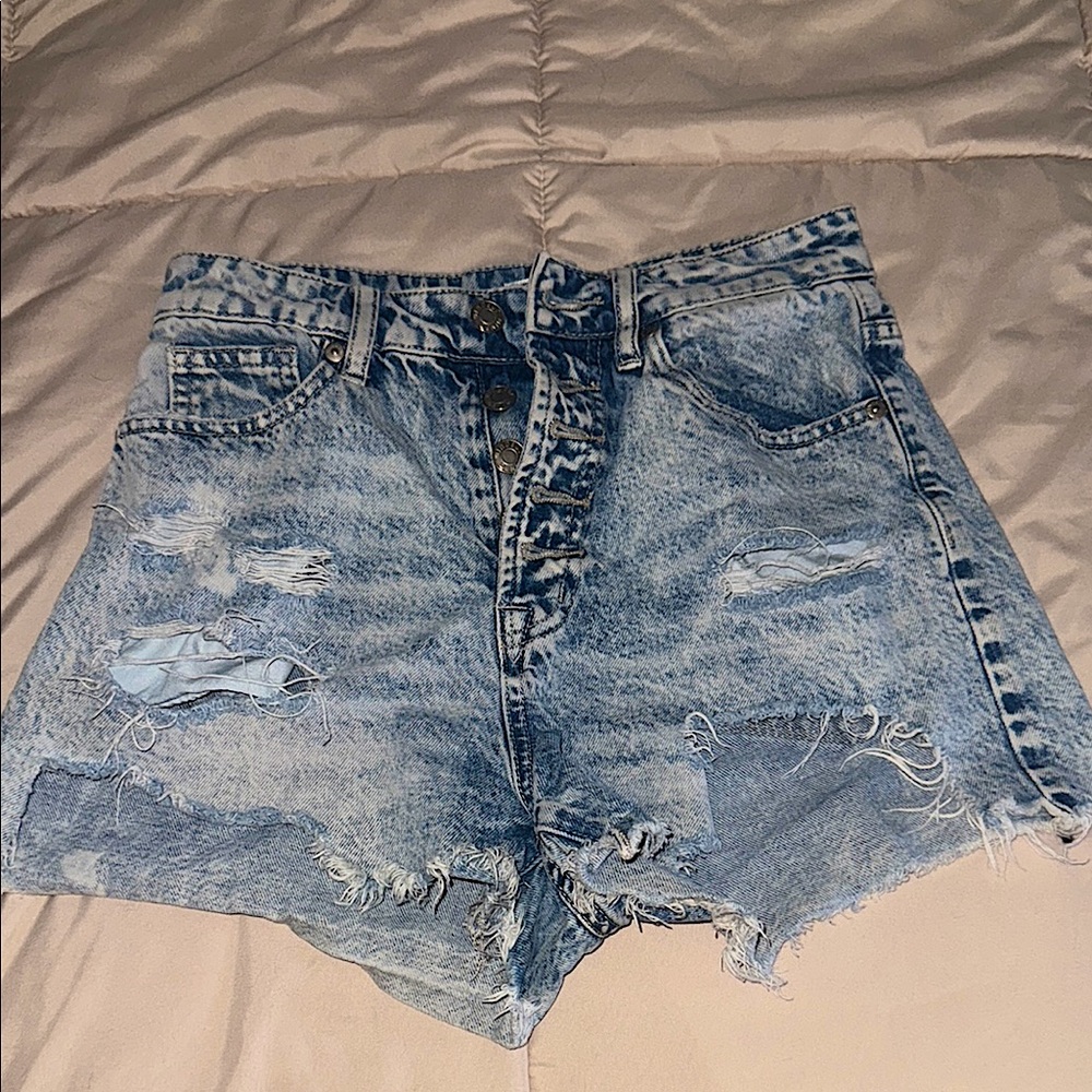 Windsor Light Blue Distressed Jean Shorts